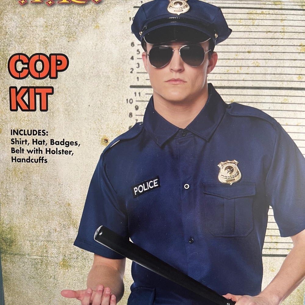 Small Medium Cop Halloween Costume unisex